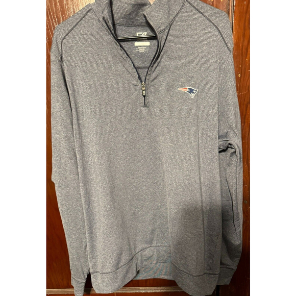 NFL New England Patriots Cutter & Buck Pullover 1/4 Zip Size L Blue - Picture 1 of 8